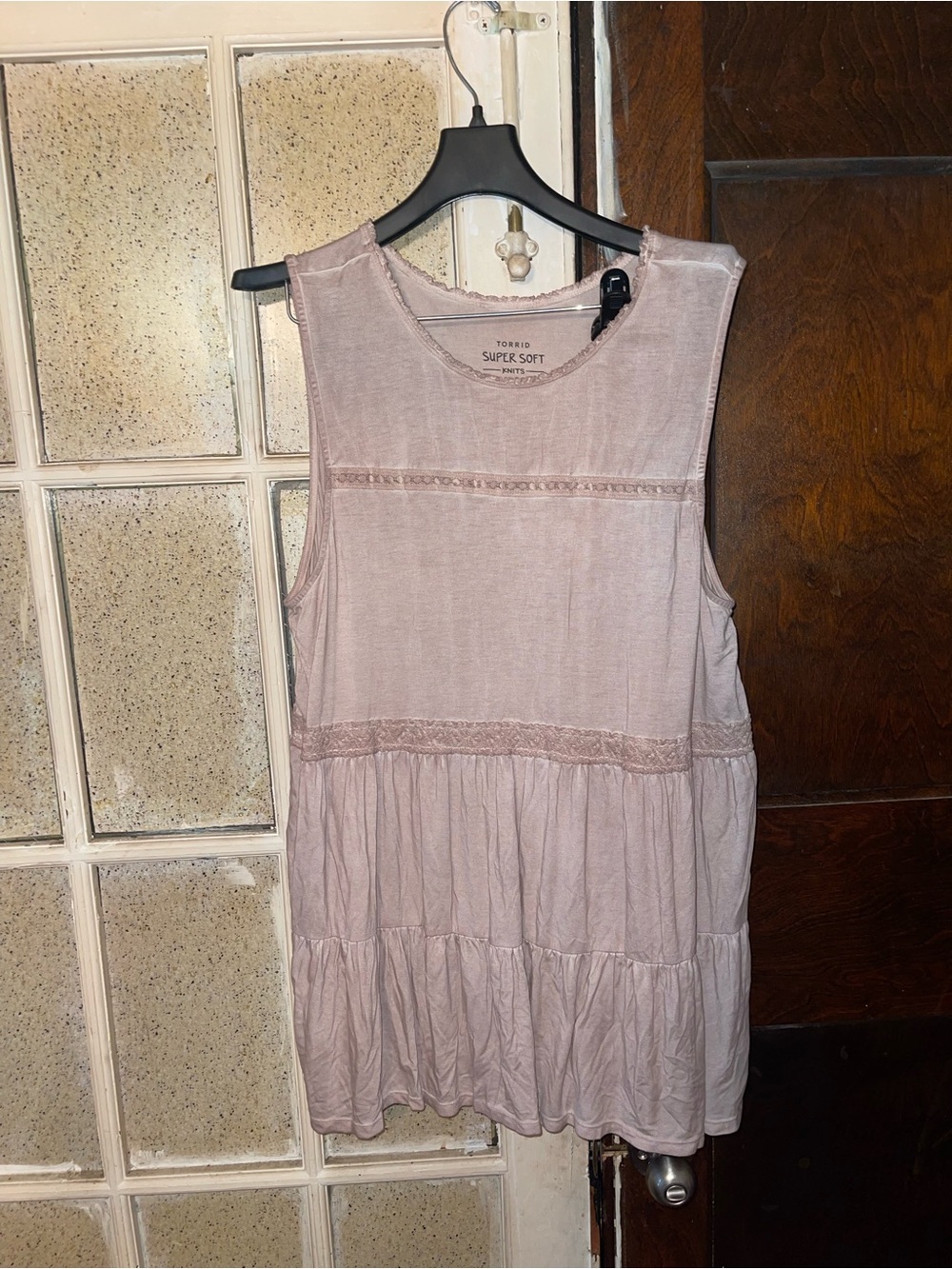 torrid Dusty Mauve Sleeveless Tiered Tunic Shirt - Size 2